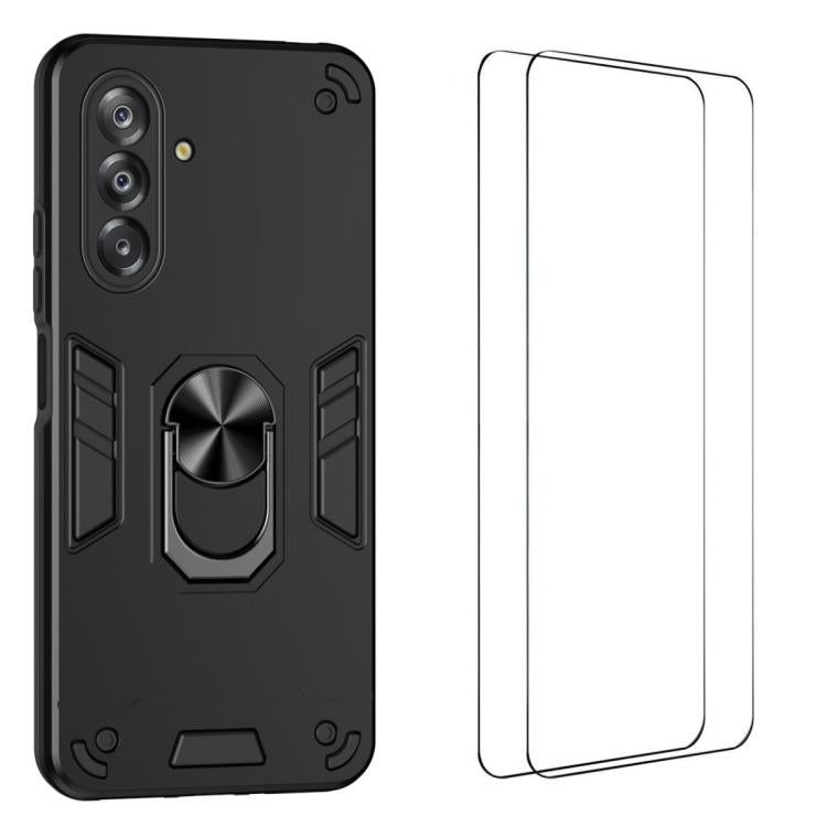 Custodia per telefono antiurto WANLONFENG con supporto integrato e 2 pellicole protettive per lo schermo., For Galaxy A57 5G, For Galaxy A37 5G, For Galaxy A17 5G / 4G, For Galaxy A07 4G, For Galaxy A06 5G, For Galaxy A56 5G, For Galaxy A26 5G         ...