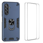 Custodia per telefono antiurto WANLONFENG con supporto integrato e 2 pellicole protettive per lo schermo., For Galaxy A57 5G, For Galaxy A37 5G, For Galaxy A17 5G / 4G, For Galaxy A07 4G, For Galaxy A06 5G, For Galaxy A56 5G, For Galaxy A26 5G         ...