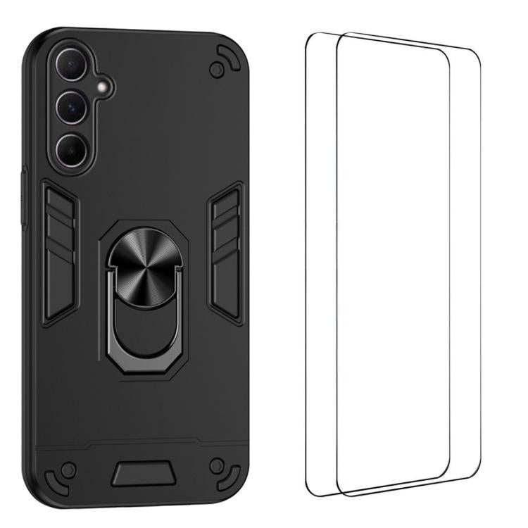 Custodia per telefono antiurto WANLONFENG con supporto integrato e 2 pellicole protettive per lo schermo., For Galaxy A57 5G, For Galaxy A37 5G, For Galaxy A17 5G / 4G, For Galaxy A07 4G, For Galaxy A06 5G, For Galaxy A56 5G, For Galaxy A26 5G         ...