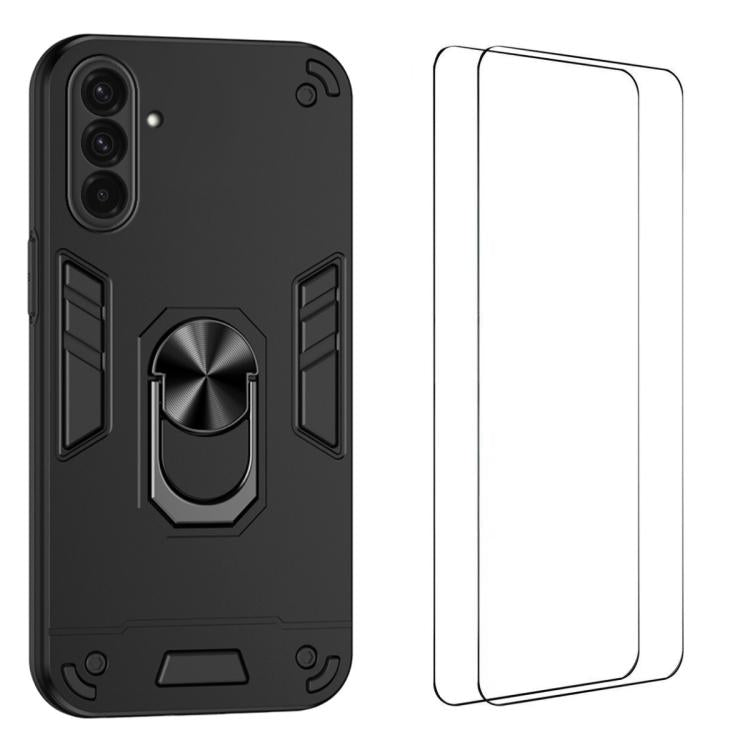Custodia per telefono antiurto WANLONFENG con supporto integrato e 2 pellicole protettive per lo schermo., For Galaxy A57 5G, For Galaxy A37 5G, For Galaxy A17 5G / 4G, For Galaxy A07 4G, For Galaxy A06 5G, For Galaxy A56 5G, For Galaxy A26 5G         ...