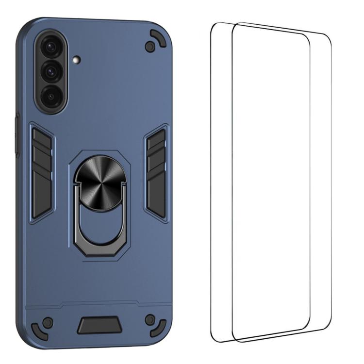 Custodia per telefono antiurto WANLONFENG con supporto integrato e 2 pellicole protettive per lo schermo., For Galaxy A57 5G, For Galaxy A37 5G, For Galaxy A17 5G / 4G, For Galaxy A07 4G, For Galaxy A06 5G, For Galaxy A56 5G, For Galaxy A26 5G         ...