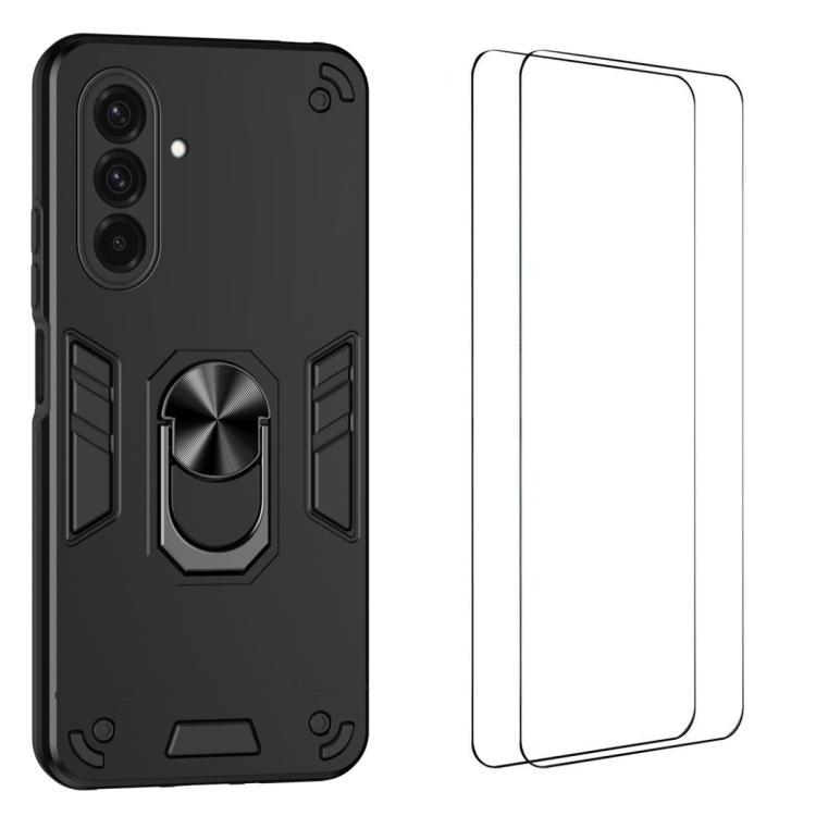 Custodia per telefono antiurto WANLONFENG con supporto integrato e 2 pellicole protettive per lo schermo., For Galaxy A57 5G, For Galaxy A37 5G, For Galaxy A17 5G / 4G, For Galaxy A07 4G, For Galaxy A06 5G, For Galaxy A56 5G, For Galaxy A26 5G         ...