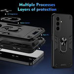 Custodia per telefono antiurto WANLONFENG con supporto integrato e 2 pellicole protettive per lo schermo., For Galaxy A57 5G, For Galaxy A37 5G, For Galaxy A17 5G / 4G, For Galaxy A07 4G, For Galaxy A06 5G, For Galaxy A56 5G, For Galaxy A26 5G         ...