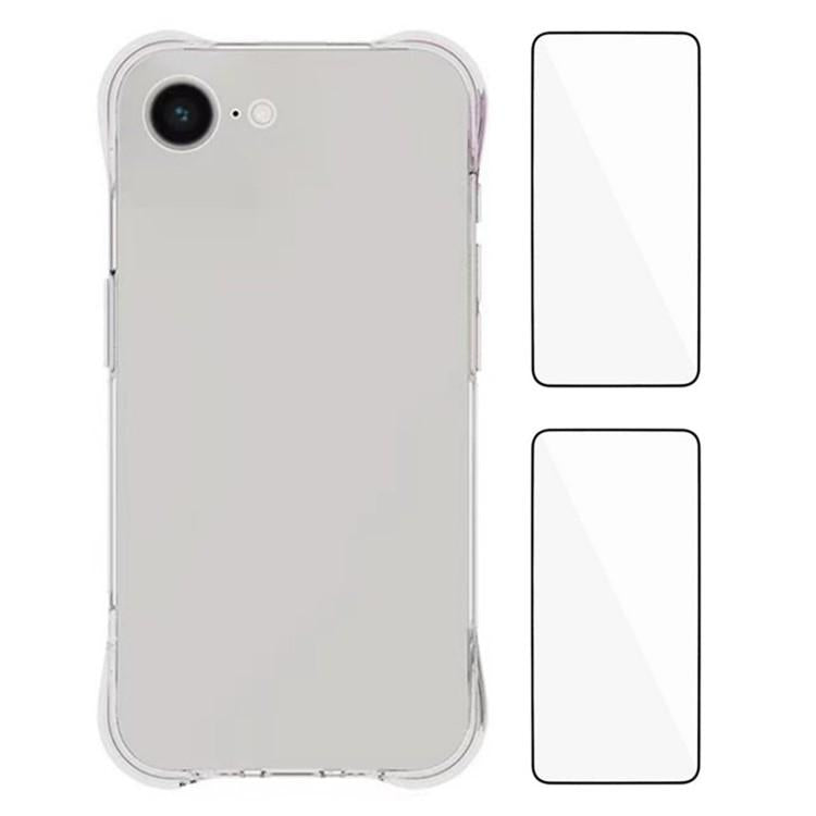 Custodia TPU trasparente antiurto con 2 pellicole per iPhone
