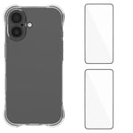 Custodia TPU trasparente antiurto con 2 pellicole per iPhone