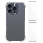 Custodia TPU trasparente antiurto con 2 pellicole per iPhone