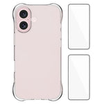 Custodia TPU trasparente antiurto con 2 pellicole per iPhone