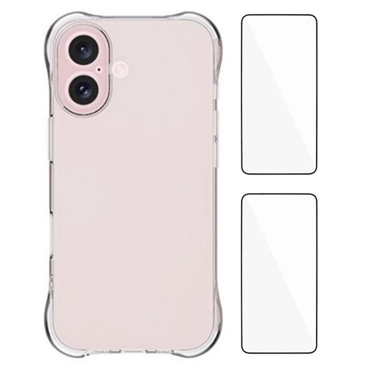 Custodia TPU trasparente antiurto con 2 pellicole per iPhone
