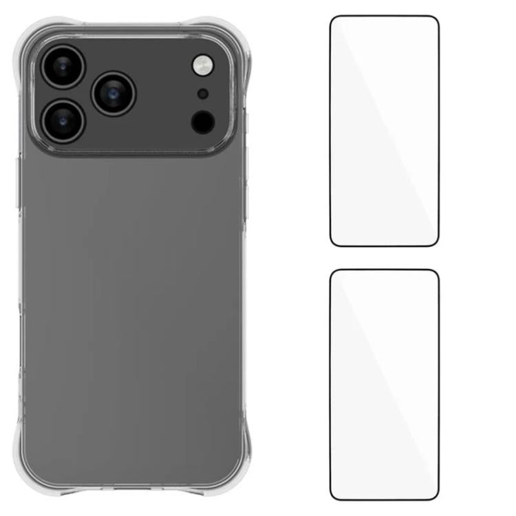 Custodia TPU trasparente antiurto con 2 pellicole per iPhone