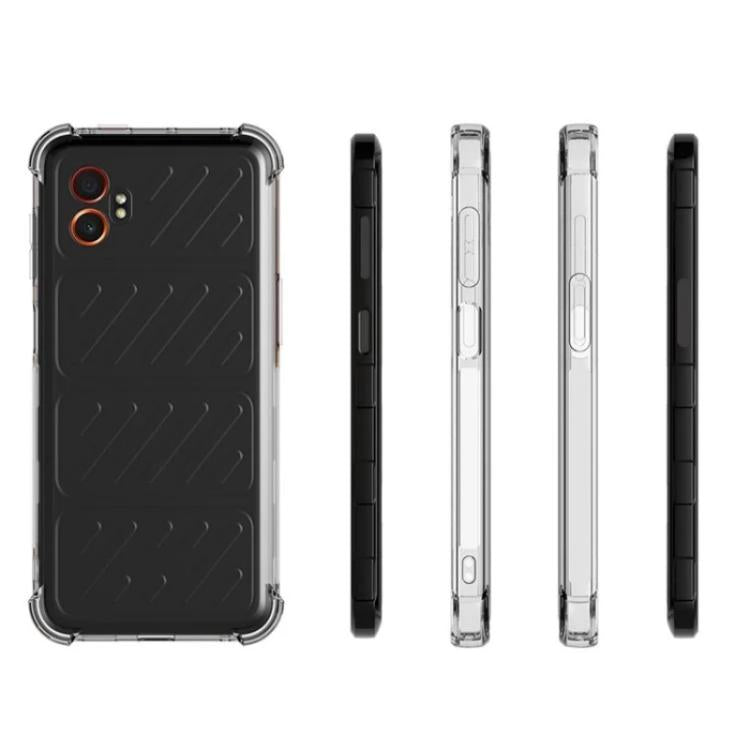 WANLONFENG Custodia per telefono in TPU trasparente antiurto a quattro angoli con 2 pellicole protettive per lo schermo., For Galaxy XCover7 Pro