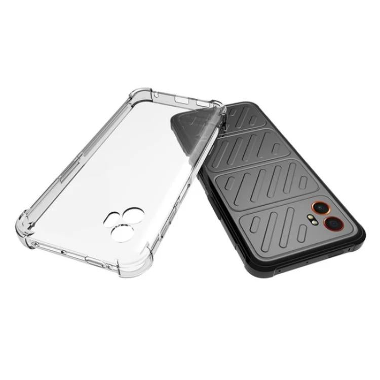 WANLONFENG Custodia per telefono in TPU trasparente antiurto a quattro angoli con 2 pellicole protettive per lo schermo., For Galaxy XCover7 Pro