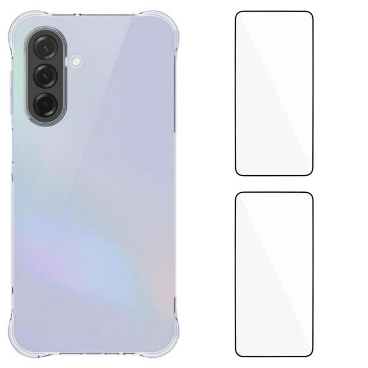 WANLONFENG Custodia per telefono in TPU trasparente antiurto a quattro angoli con pellicola protettiva per lo schermo, For Galaxy A57 5G, For Galaxy A37 5G, For Galaxy A27 5G, For Galaxy A17 5G / 4G, For Galaxy A07 4G, For Galaxy A06 5G, For Galaxy A56...