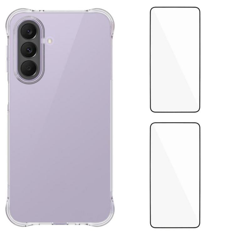 WANLONFENG Custodia per telefono in TPU trasparente antiurto a quattro angoli con pellicola protettiva per lo schermo, For Galaxy A57 5G, For Galaxy A37 5G, For Galaxy A27 5G, For Galaxy A17 5G / 4G, For Galaxy A07 4G, For Galaxy A06 5G, For Galaxy A56...