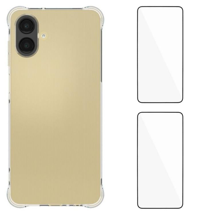 WANLONFENG Custodia per telefono in TPU trasparente antiurto a quattro angoli con pellicola protettiva per lo schermo, For Galaxy A57 5G, For Galaxy A37 5G, For Galaxy A27 5G, For Galaxy A17 5G / 4G, For Galaxy A07 4G, For Galaxy A06 5G, For Galaxy A56...