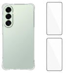 WANLONFENG Custodia per telefono in TPU trasparente antiurto a quattro angoli con 2 pellicole protettive per lo schermo., For Galaxy S26 FE 5G, For Galaxy S26+ 5G, For Galaxy S26 Ultra 5G, For Galaxy S26 5G, For Galaxy S25 FE 5G, For Galaxy S25 Edge 5G...