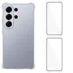 WANLONFENG Custodia per telefono in TPU trasparente antiurto a quattro angoli con 2 pellicole protettive per lo schermo., For Galaxy S26 FE 5G, For Galaxy S26+ 5G, For Galaxy S26 Ultra 5G, For Galaxy S26 5G, For Galaxy S25 FE 5G, For Galaxy S25 Edge 5G...