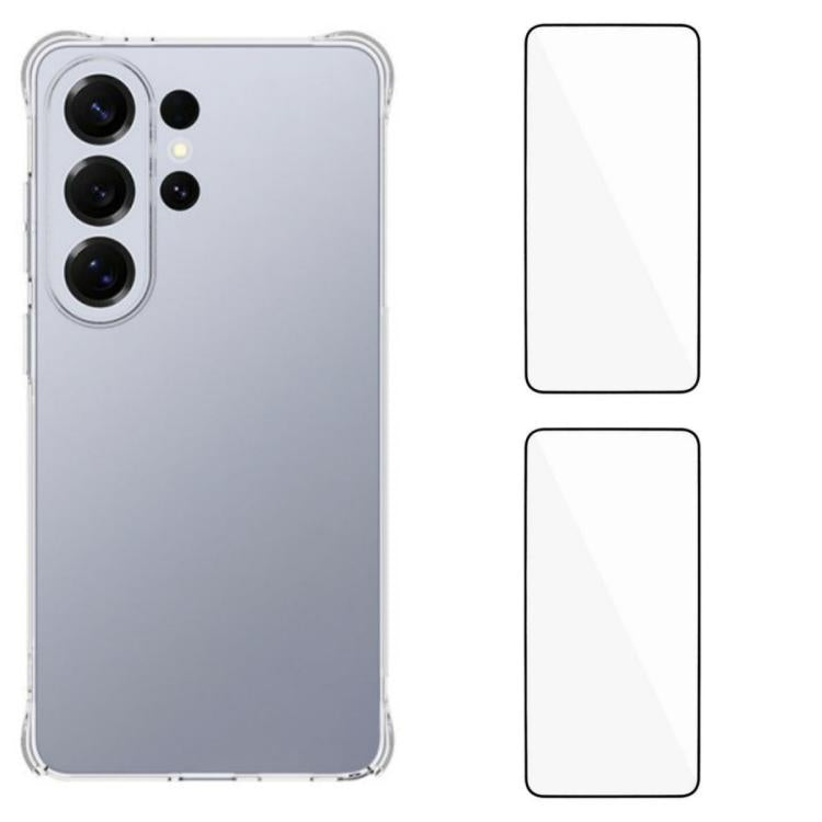 WANLONFENG Custodia per telefono in TPU trasparente antiurto a quattro angoli con 2 pellicole protettive per lo schermo., For Galaxy S26 FE 5G, For Galaxy S26+ 5G, For Galaxy S26 Ultra 5G, For Galaxy S26 5G, For Galaxy S25 FE 5G, For Galaxy S25 Edge 5G...