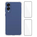 WANLONFENG Custodia per telefono in TPU trasparente antiurto a quattro angoli con 2 pellicole protettive per lo schermo., For Galaxy S26 FE 5G, For Galaxy S26+ 5G, For Galaxy S26 Ultra 5G, For Galaxy S26 5G, For Galaxy S25 FE 5G, For Galaxy S25 Edge 5G...