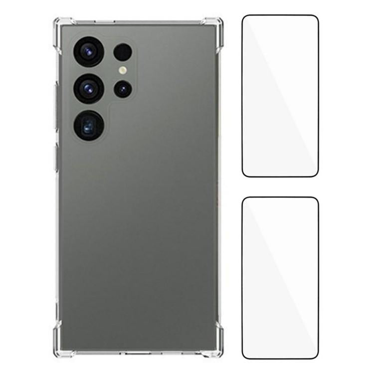 WANLONFENG Custodia per telefono in TPU trasparente antiurto a quattro angoli con 2 pellicole protettive per lo schermo., For Galaxy S26 FE 5G, For Galaxy S26+ 5G, For Galaxy S26 Ultra 5G, For Galaxy S26 5G, For Galaxy S25 FE 5G, For Galaxy S25 Edge 5G...