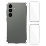 WANLONFENG Custodia per telefono in TPU trasparente antiurto a quattro angoli con 2 pellicole protettive per lo schermo., For Galaxy S26 FE 5G, For Galaxy S26+ 5G, For Galaxy S26 Ultra 5G, For Galaxy S26 5G, For Galaxy S25 FE 5G, For Galaxy S25 Edge 5G...