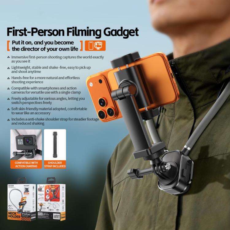 Supporto girevole da collo WK WA-S69 per riprese in prima persona con visuale libera.