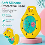 Custodia per orologio da tasca in silicone a copertura totale xDfind, For Swatch Royal Pop