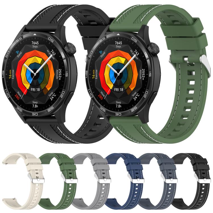 Cinturino per orologio sportivo in silicone con cuciture xDfind, 22mm