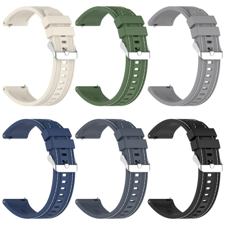 Cinturino per orologio sportivo in silicone con cuciture xDfind, 22mm