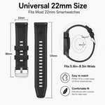 Cinturino per orologio sportivo in silicone con cuciture xDfind, 22mm