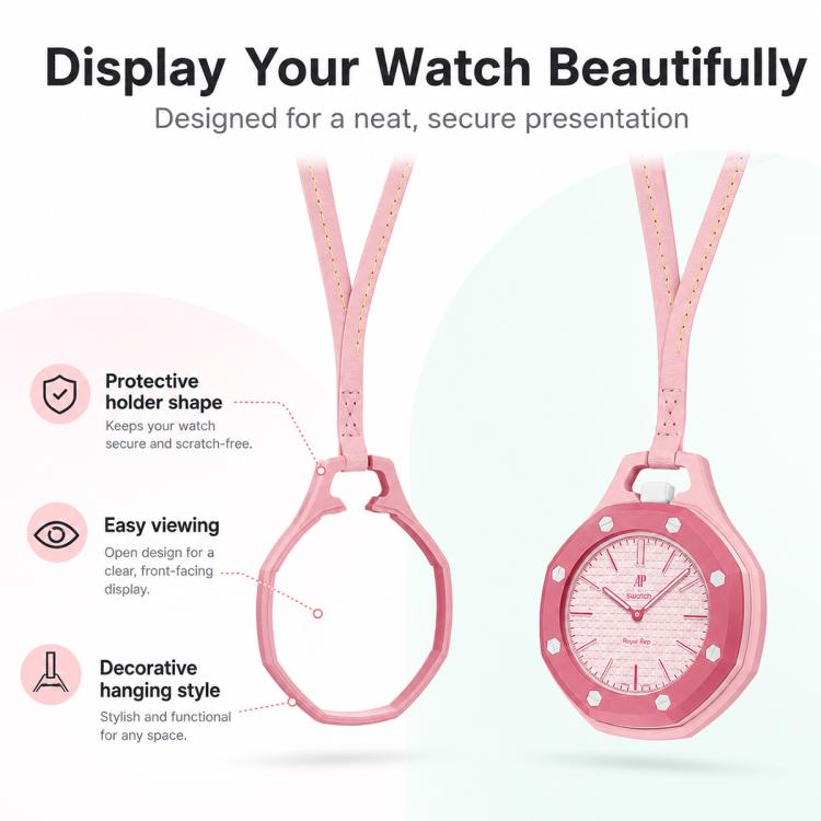 Per Swatch Royal Pop xD trova il cordino e la custodia in pelle di vitello per orologio da tasca., S 18cm, M 32cm, L 42cm