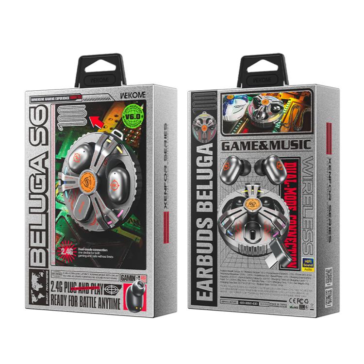 Auricolari Bluetooth da gaming in metallo WK Beluga S6 Pioneer 2.4G