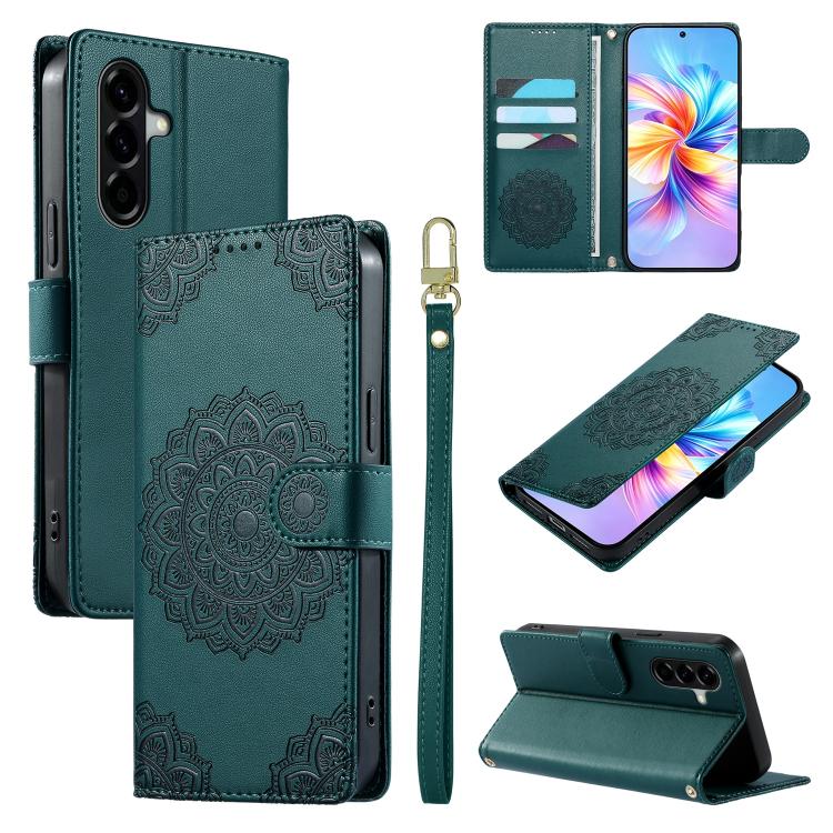 Custodia per telefono in ecopelle con cinturino e chiusura magnetica a totem in rilievo., For Galaxy A57 5G, For Galaxy A37 5G, For Galaxy A27 5G