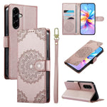 Custodia per telefono in ecopelle con cinturino e chiusura magnetica a totem in rilievo., For Galaxy A57 5G, For Galaxy A37 5G, For Galaxy A27 5G