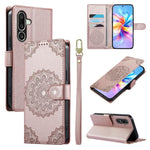 Custodia per telefono in ecopelle con cinturino e chiusura magnetica a totem in rilievo., For Galaxy A57 5G, For Galaxy A37 5G, For Galaxy A27 5G