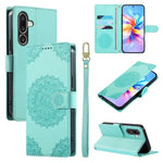 Custodia per telefono in ecopelle con cinturino e chiusura magnetica a totem in rilievo., For Galaxy A57 5G, For Galaxy A37 5G, For Galaxy A27 5G