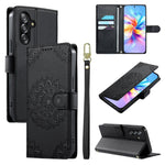 Custodia per telefono in ecopelle con cinturino e chiusura magnetica a totem in rilievo., For Galaxy A17 / A16 / A26 5G, For Galaxy A06 / A07 4G / 5G, For Galaxy A56 5G