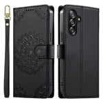 Custodia per telefono in ecopelle con cinturino e chiusura magnetica a totem in rilievo., For Galaxy A17 / A16 / A26 5G, For Galaxy A06 / A07 4G / 5G, For Galaxy A56 5G