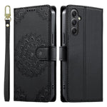 Custodia per telefono in ecopelle con cinturino e chiusura magnetica a totem in rilievo., For Galaxy A35 5G, For Galaxy A05, For Galaxy A05s