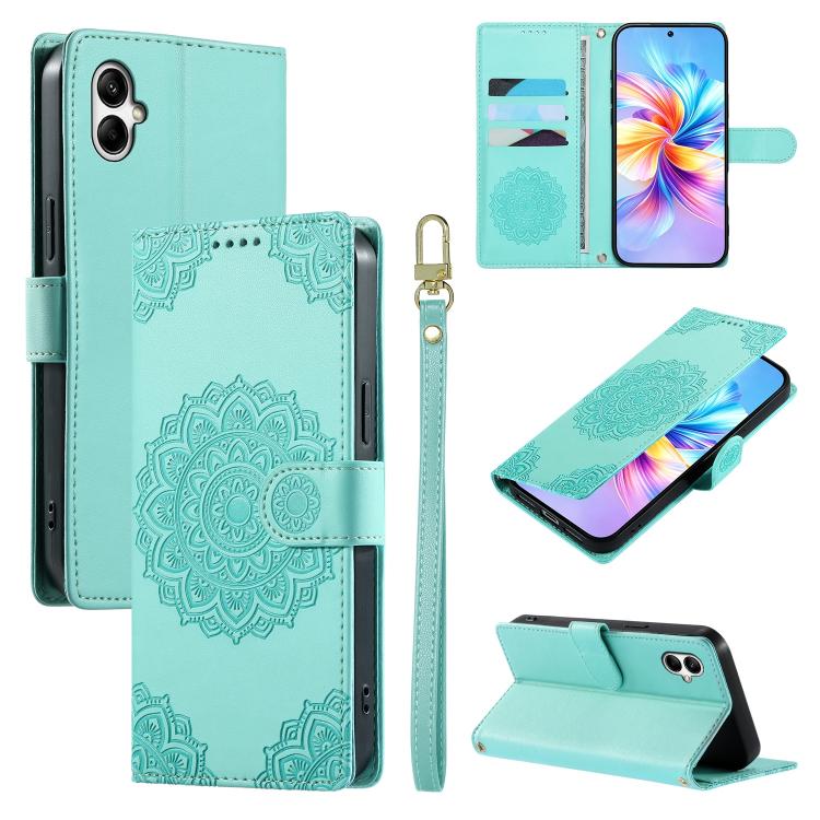 Custodia per telefono in ecopelle con cinturino e chiusura magnetica a totem in rilievo., For Galaxy A35 5G, For Galaxy A05, For Galaxy A05s