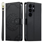 Custodia per telefono in ecopelle con cinturino e chiusura magnetica a totem in rilievo., For Galaxy S26 Ultra 5G, For Galaxy S26 5G, For Galaxy S25 FE 5G