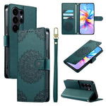 Custodia per telefono in ecopelle con cinturino e chiusura magnetica a totem in rilievo., For Galaxy S26 Ultra 5G, For Galaxy S26 5G, For Galaxy S25 FE 5G