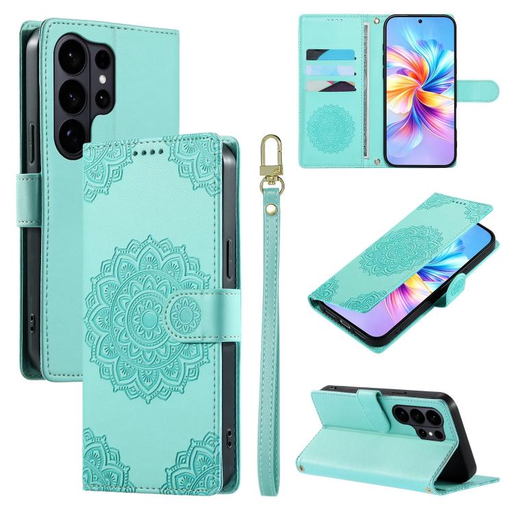 Custodia per telefono in ecopelle con cinturino e chiusura magnetica a totem in rilievo., For Galaxy S26 Ultra 5G, For Galaxy S26 5G, For Galaxy S25 FE 5G