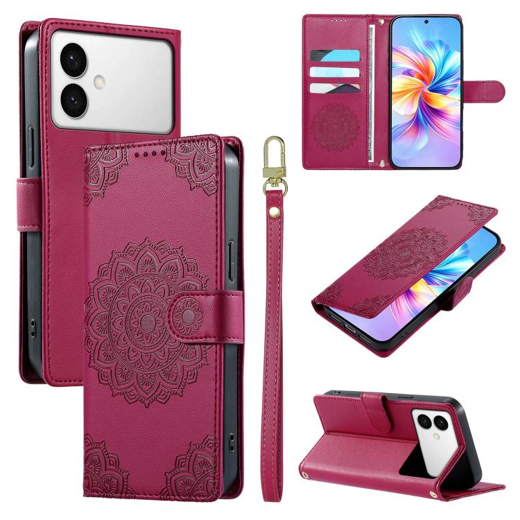 Custodia per telefono in ecopelle con cinturino e chiusura magnetica a totem in rilievo., For Galaxy S26 FE 5G, For Galaxy S26+ 5G, For Galaxy S26 Edge 5G