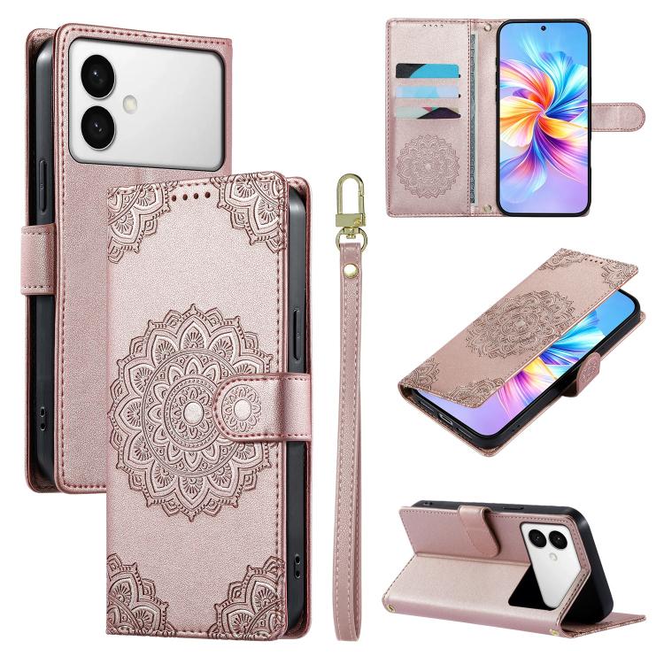 Custodia per telefono in ecopelle con cinturino e chiusura magnetica a totem in rilievo., For Galaxy S26 FE 5G, For Galaxy S26+ 5G, For Galaxy S26 Edge 5G