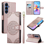 Custodia per telefono in ecopelle con cinturino e chiusura magnetica a totem in rilievo., For Galaxy S26 Ultra 5G, For Galaxy S26 5G, For Galaxy S25 FE 5G