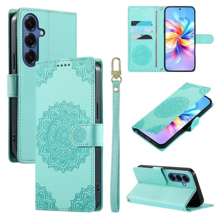 Custodia per telefono in ecopelle con cinturino e chiusura magnetica a totem in rilievo., For Galaxy S26 Ultra 5G, For Galaxy S26 5G, For Galaxy S25 FE 5G