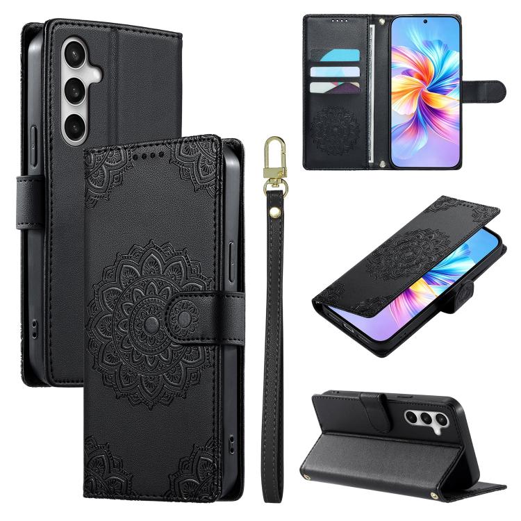 Custodia per telefono in ecopelle con cinturino e chiusura magnetica a totem in rilievo., For Galaxy S26 Ultra 5G, For Galaxy S26 5G, For Galaxy S25 FE 5G