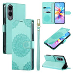 Custodia per telefono in ecopelle con cinturino e chiusura magnetica a totem in rilievo., For Galaxy S25 Edge 5G, For Galaxy S25 5G / S24 5G, For Galaxy S25+ 5G / S24+ 5G