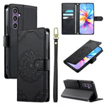 Custodia per telefono in ecopelle con cinturino e chiusura magnetica a totem in rilievo., For Galaxy S25 Edge 5G, For Galaxy S25 5G / S24 5G, For Galaxy S25+ 5G / S24+ 5G
