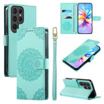 Custodia per telefono in ecopelle con cinturino e chiusura magnetica a totem in rilievo., For Galaxy S25 Ultra 5G, For Galaxy S24 FE 5G, For Galaxy S24 Ultra 5G